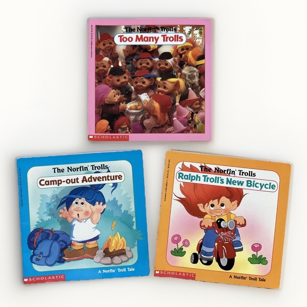 LOT of 3 NORFIN TROLLS Paperback‎ Books Scholastic Book Fair Vintage 1993